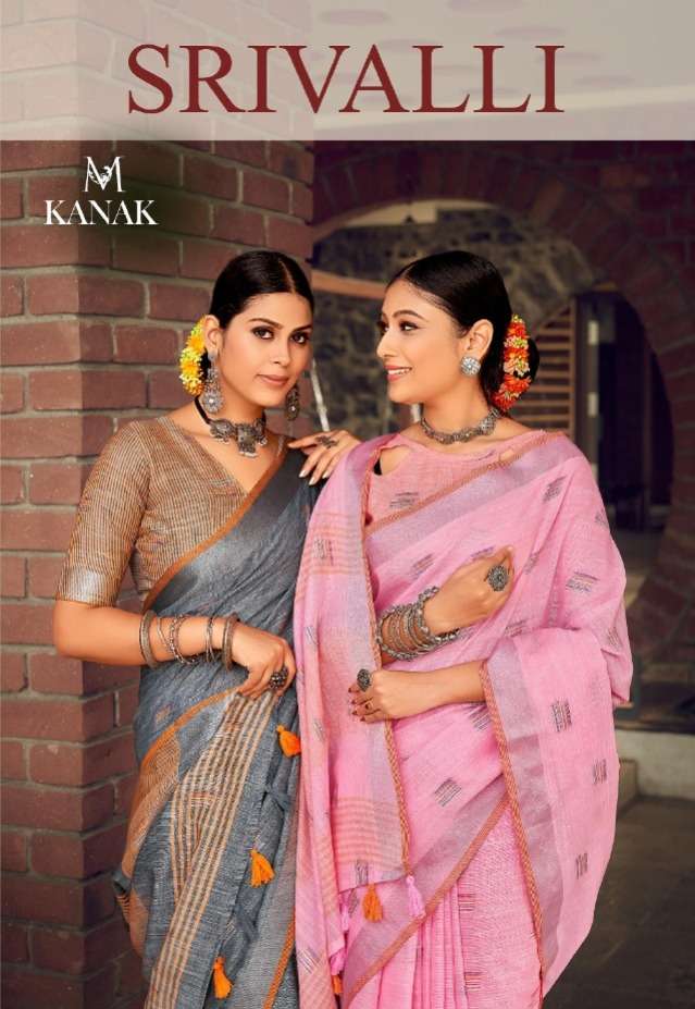 kanak sarees launch srivalli linen cotton fancy sarees collection