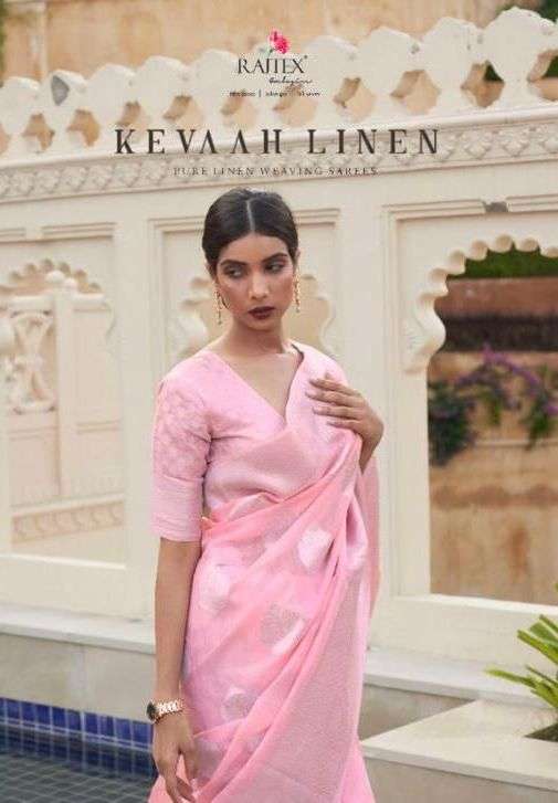 kevaah linen by rajtex 216001-216006 series linen weaving silk sarees