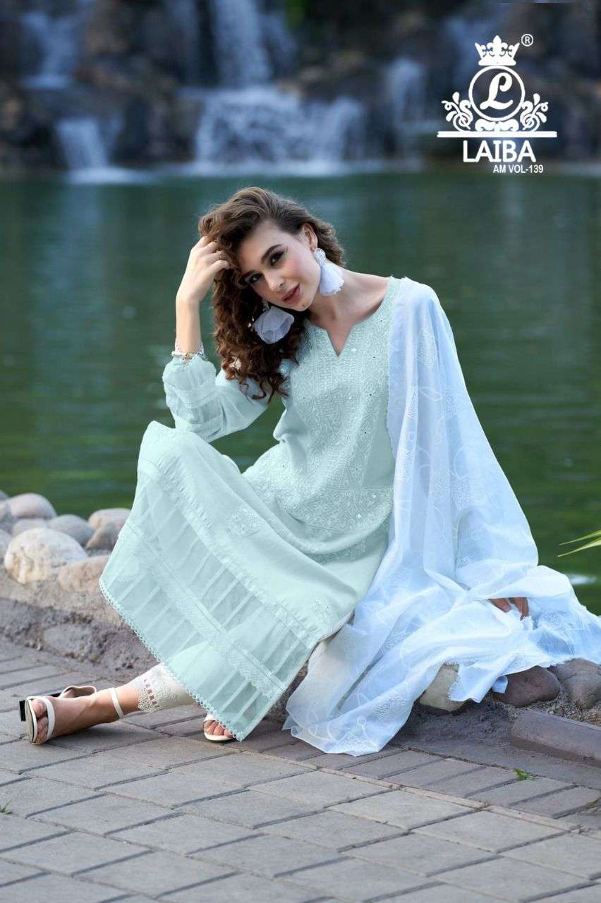 laiba present am vol 139 georgette readymade 3 piece collection wholesaler