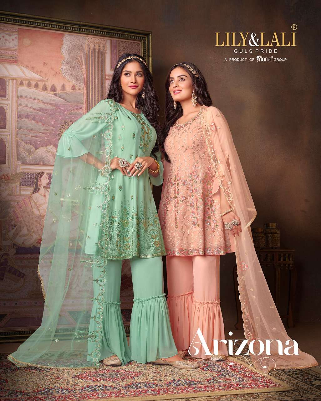 lily & lali launch arizona georgette full stitch fancy top pant with dupatta for special occasion