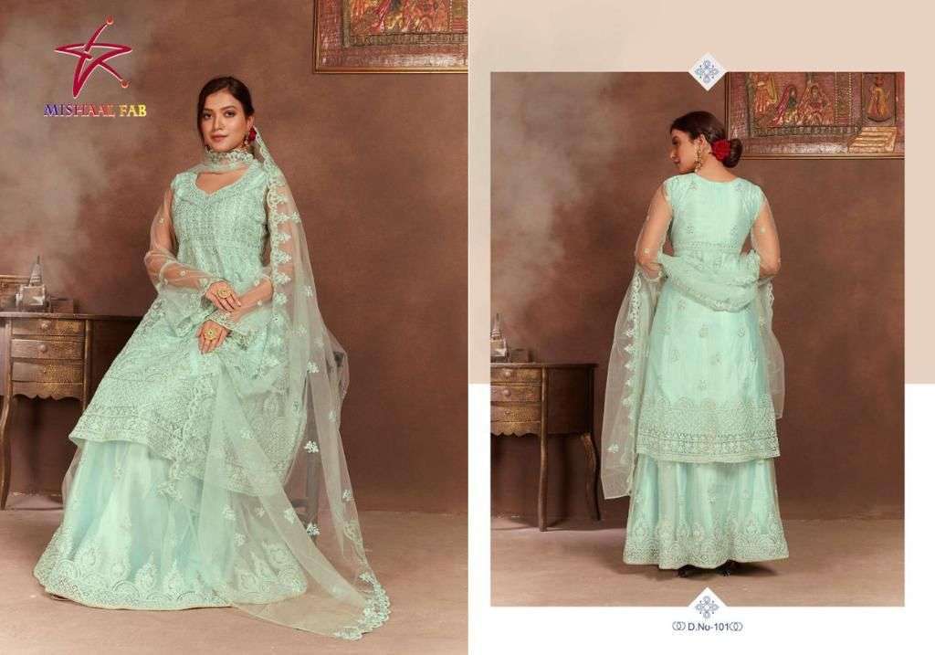 mishaal fab 101-104 design full stitched pakistani dresses 
