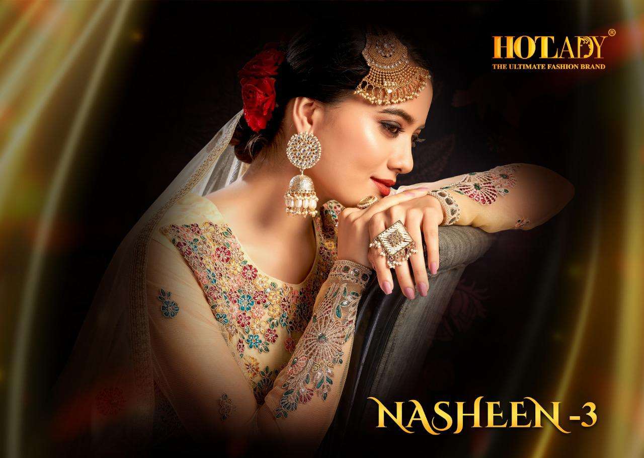 nasheen vol 3 by hotlady anarkali long suit collection
