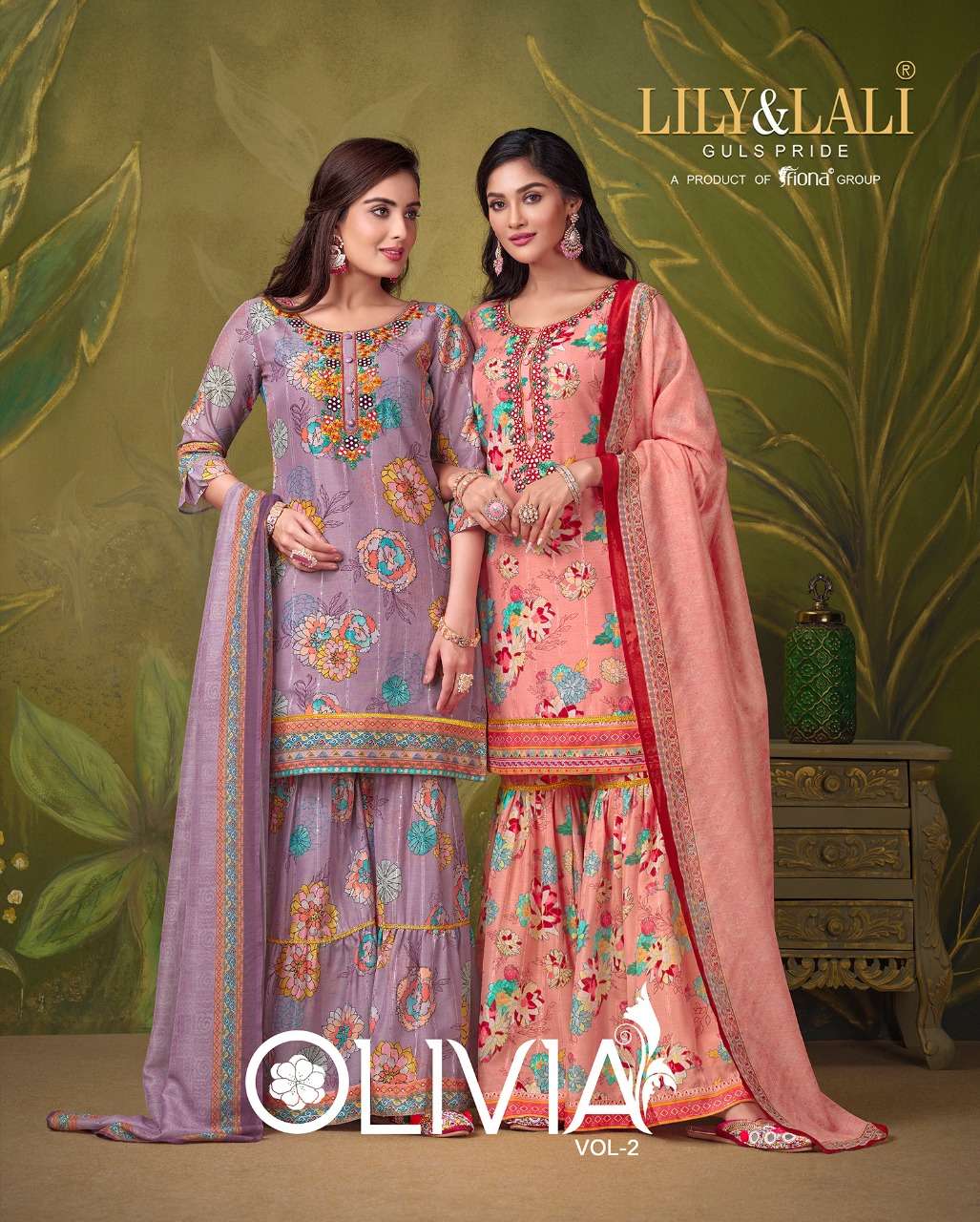 olivia vol 2 by lily & lali exclusive readymade top with garara & dupatta