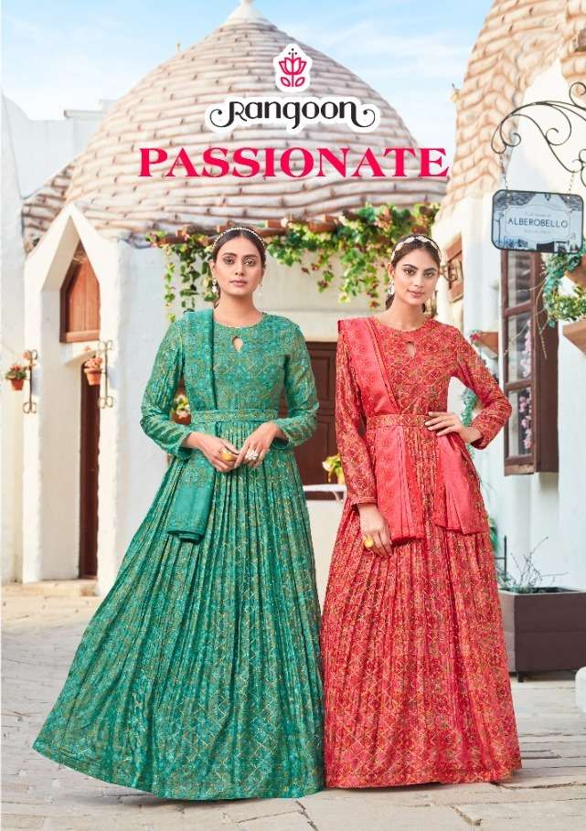 passionate by rangoon exclusive long gown with dupatta collection
