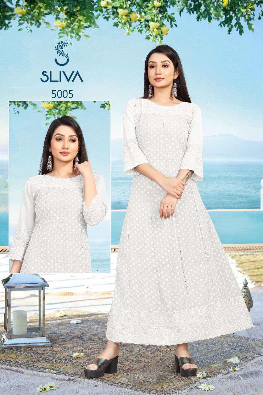 pr 5001-5010 series georgette schifilli gown with inner combo set 