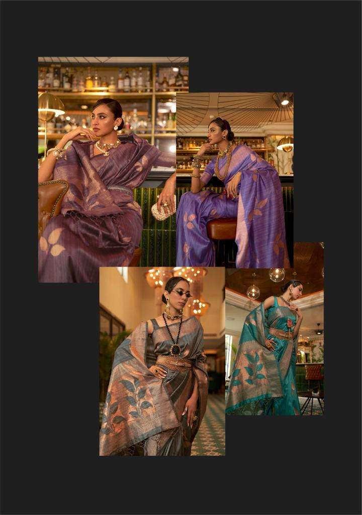 rajtex koshlin silk 277001-277006 series copper zari handloom weaving silk sarees 