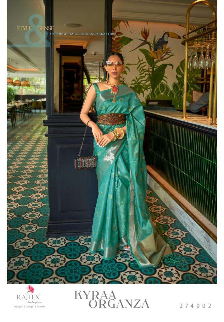 rajtex kyraa organza handloom weaving organza saris wholesale supplier in surat 