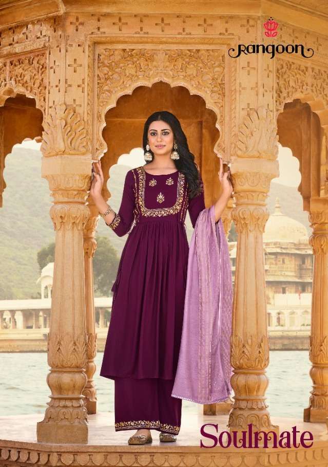 rangoon soulmate rayon work readymade long salwar kameez
