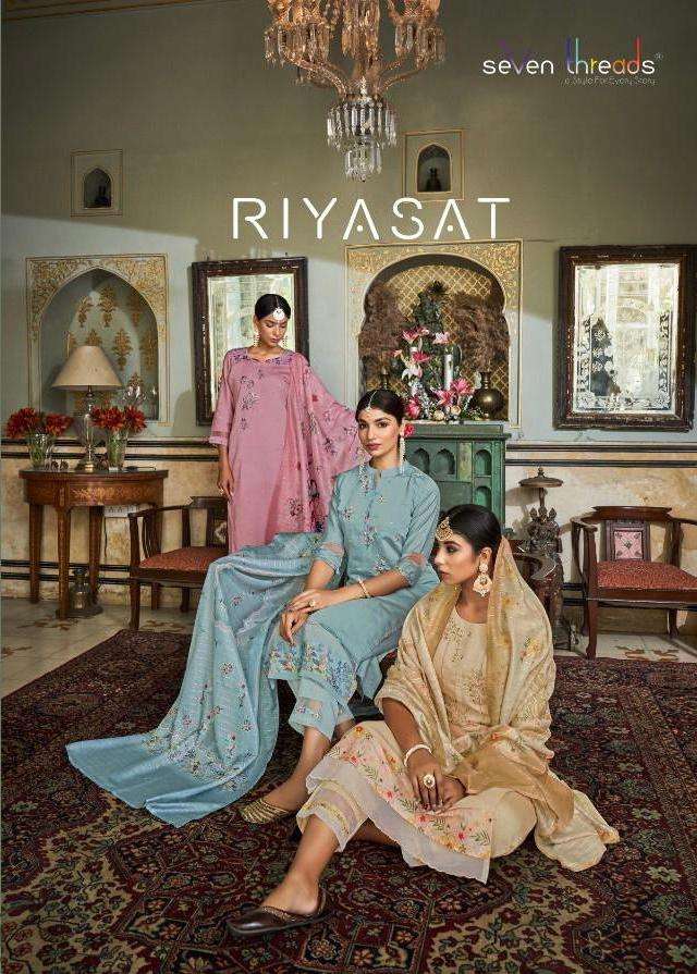 riyasat by seven threads silk readymade 3 piece collection