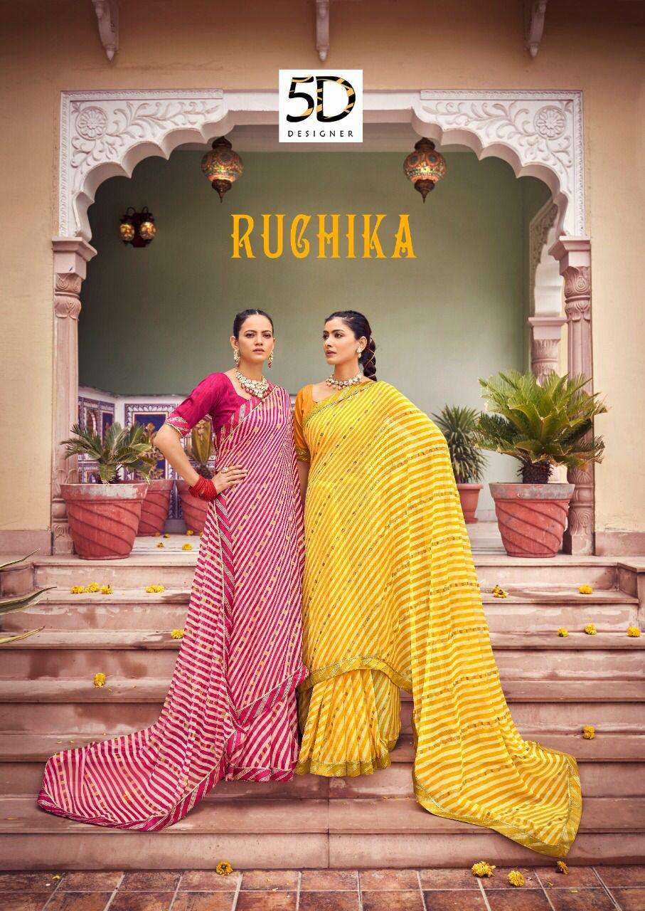 ruchika by 5d designer chiffon printed sarees
