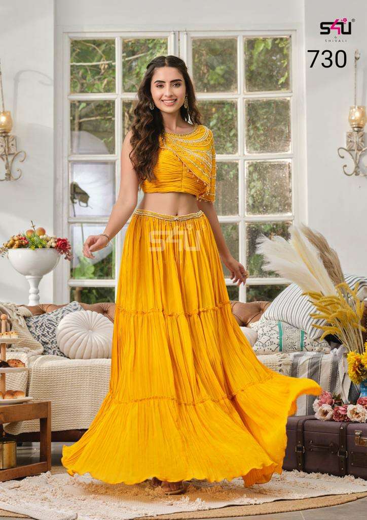 s4u 730 design crop top with lehenga readymade collection 