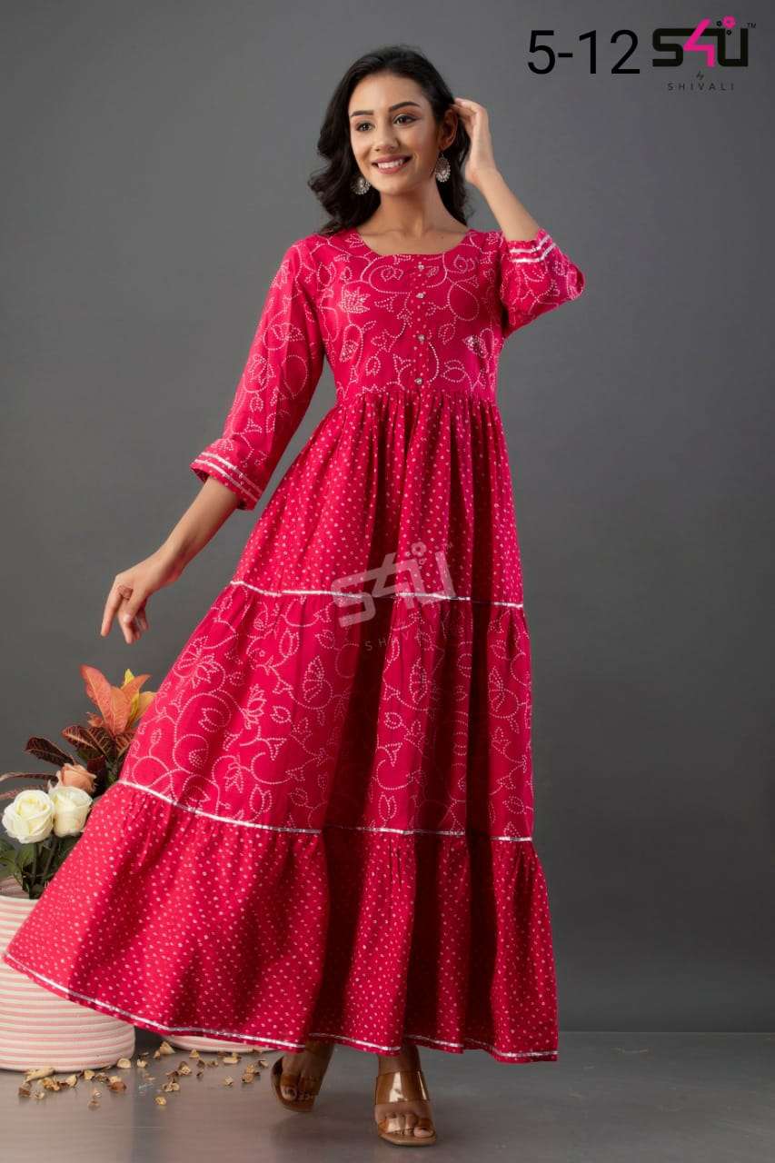 s4u pr 12 design combo set of anarkali long kurti 