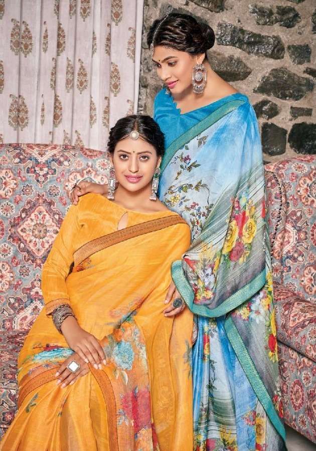 saroj delight vol 4 khushi brasso digital printed casual wear sarees