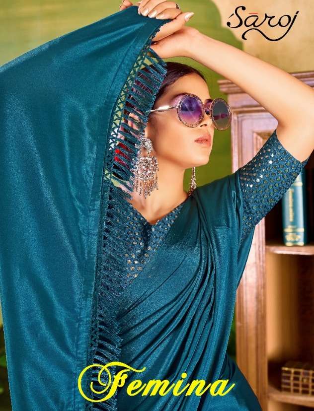 saroj femina crepe silk sarees wholesale clothing store in surat market 