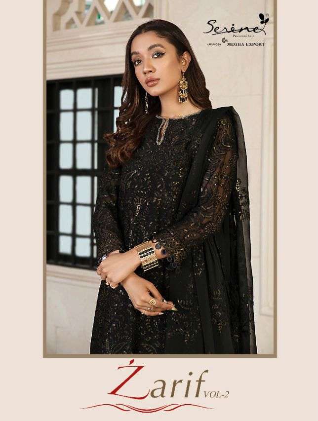serine zarif vol 2 pakistani semi stitched suits heavy embroidery concepts stylish look and beautiful designs