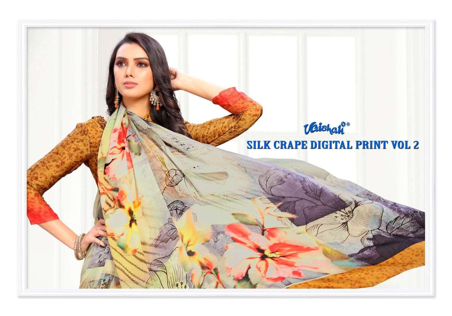 silk crape digital print vol 2 by vaishali printed designer sarees