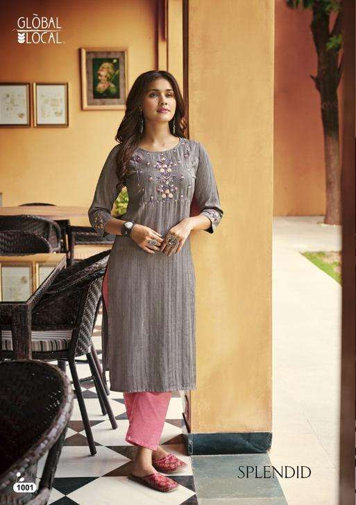 splendid by global local rayon embroidery fancy kurtis