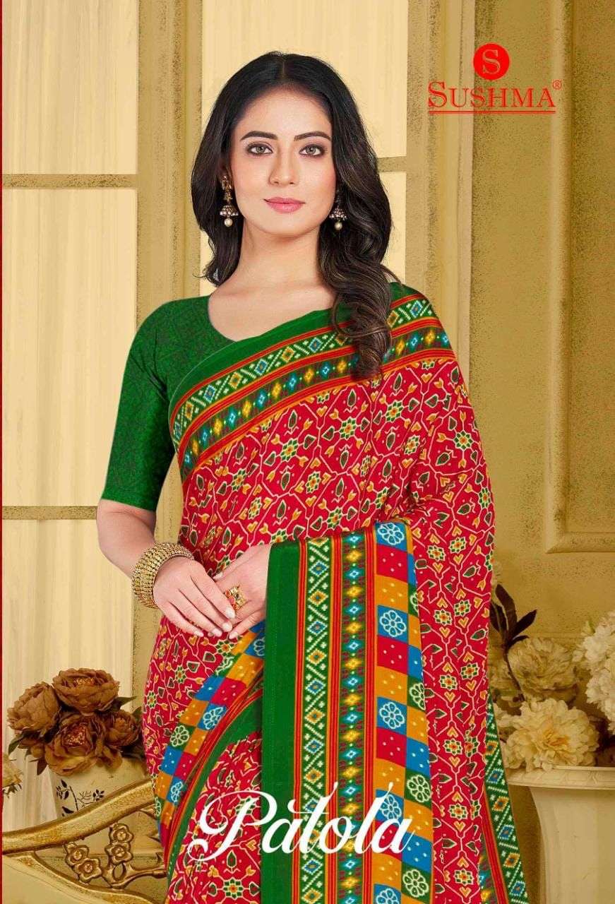 sushma patola crape printed saris at lowest cost online 