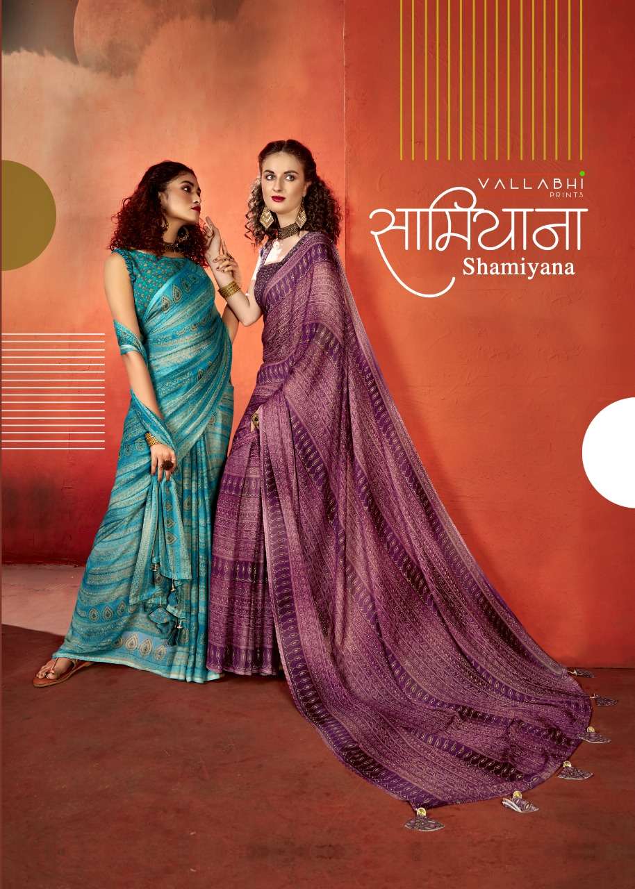 vallabhi prints shamiyana moss chiffon printed saris wholesale shop in surat 