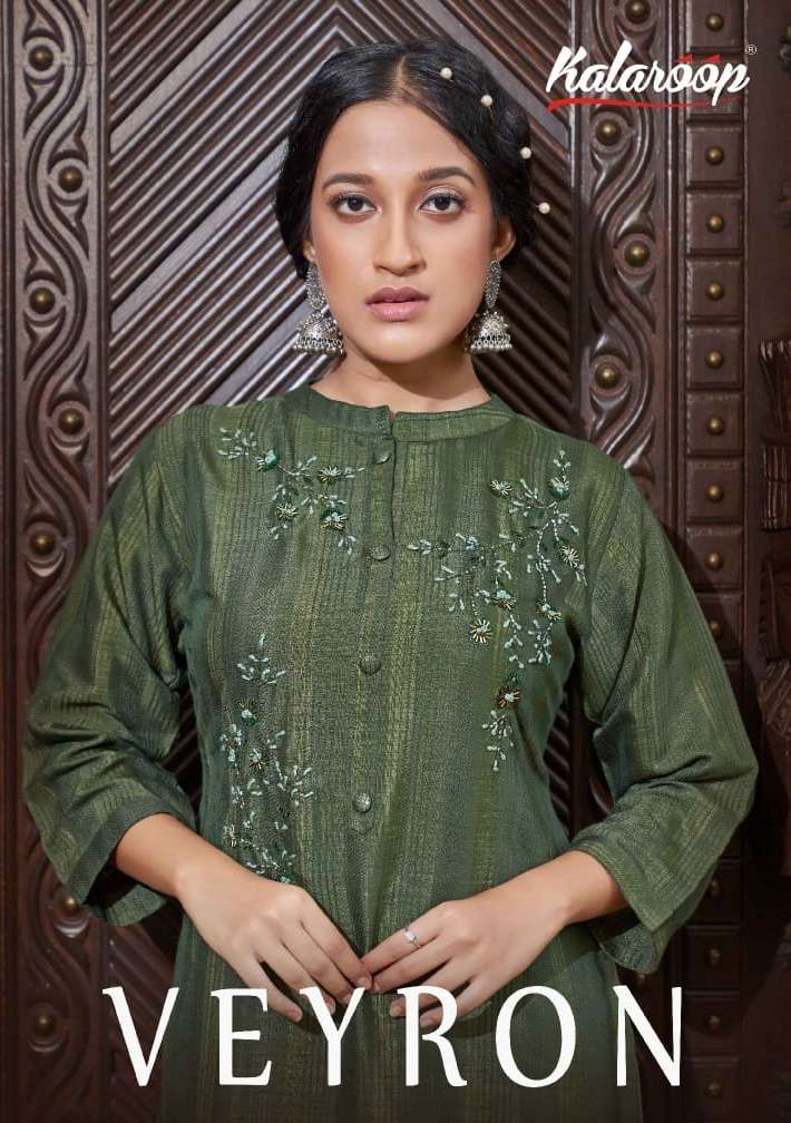 veyron by kalaroop rayon khatli work fancy kurtis