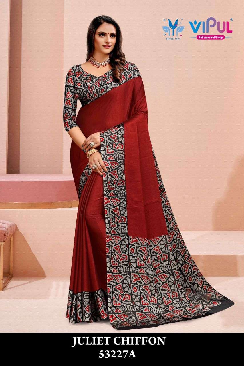 vipul juliet chiffon design colors fancy sarees collection 