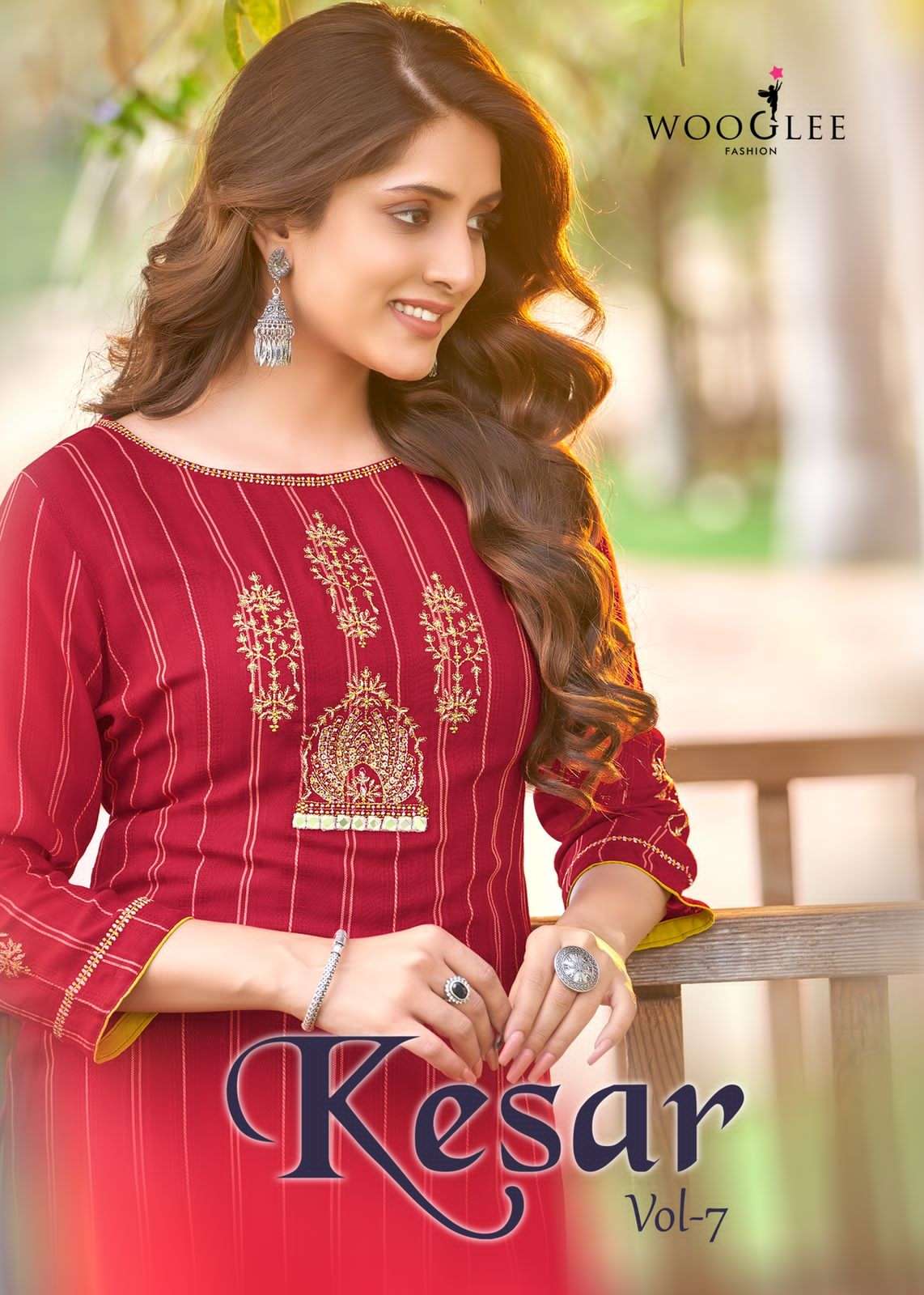 wooglee kesar vol 7 kurti with pant simple look fancy collection 