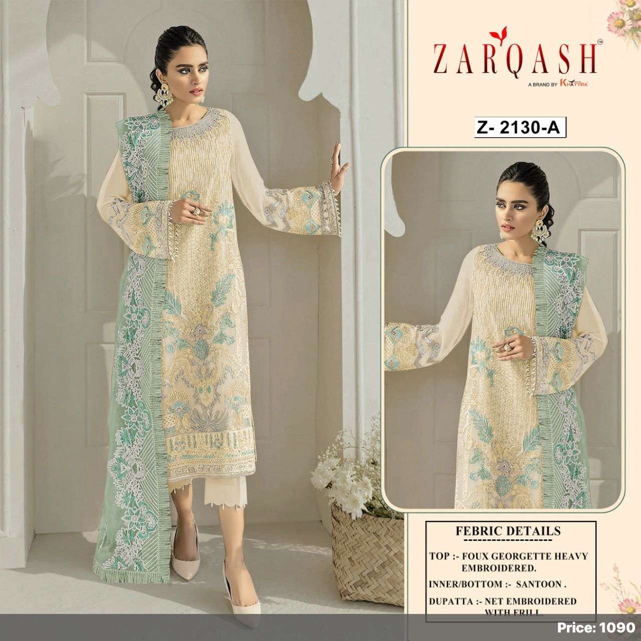 zarqash present mehak d no 2130 georgette pakistani designer suits