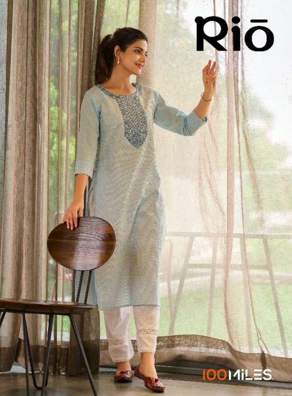 100 miles rio cotton schifli simple kurti wholesale store 