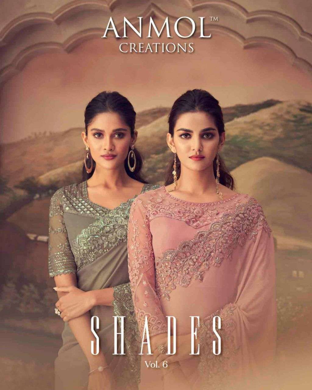 anmol creations shades vol 6 3201-3216 series wedding saree collection 