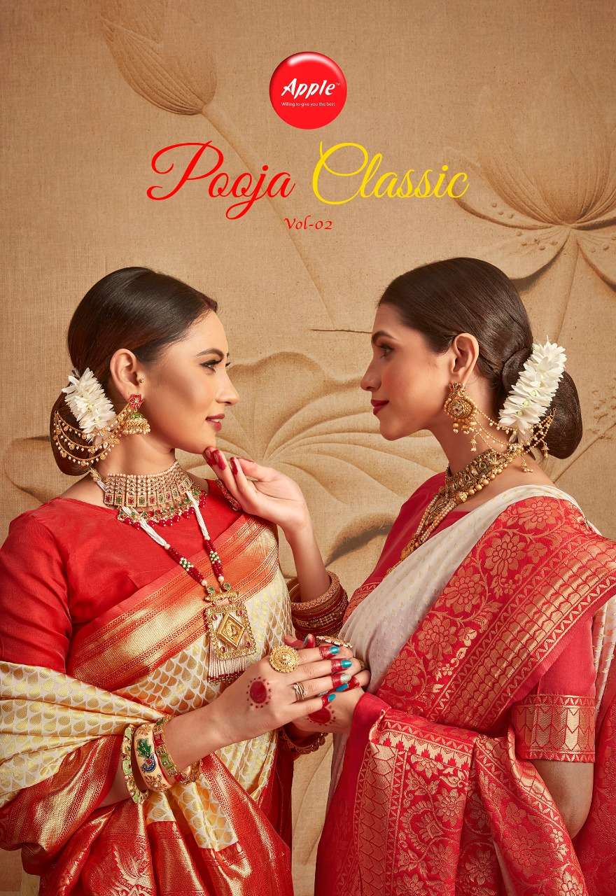 apple pooja classic vol 2 cotton silk casual wear sarees