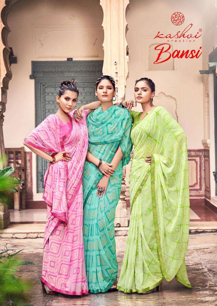 bansi by kashvi creation weightless printed saree