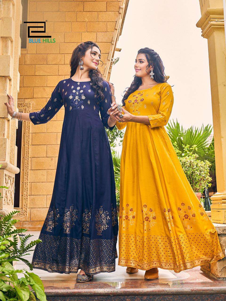 blue hills enagage anarkali gown with embroidery in plus size for women 