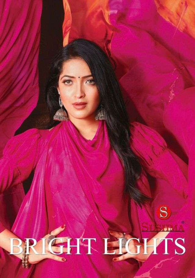 bright lights by sushma printed crape sarees