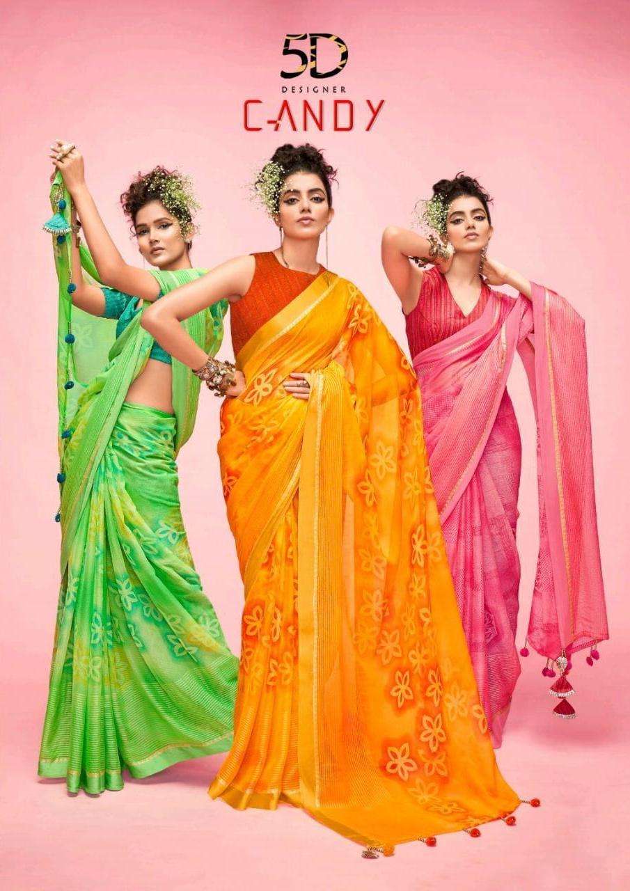 candy by 5d designer chiffon fancy sarees