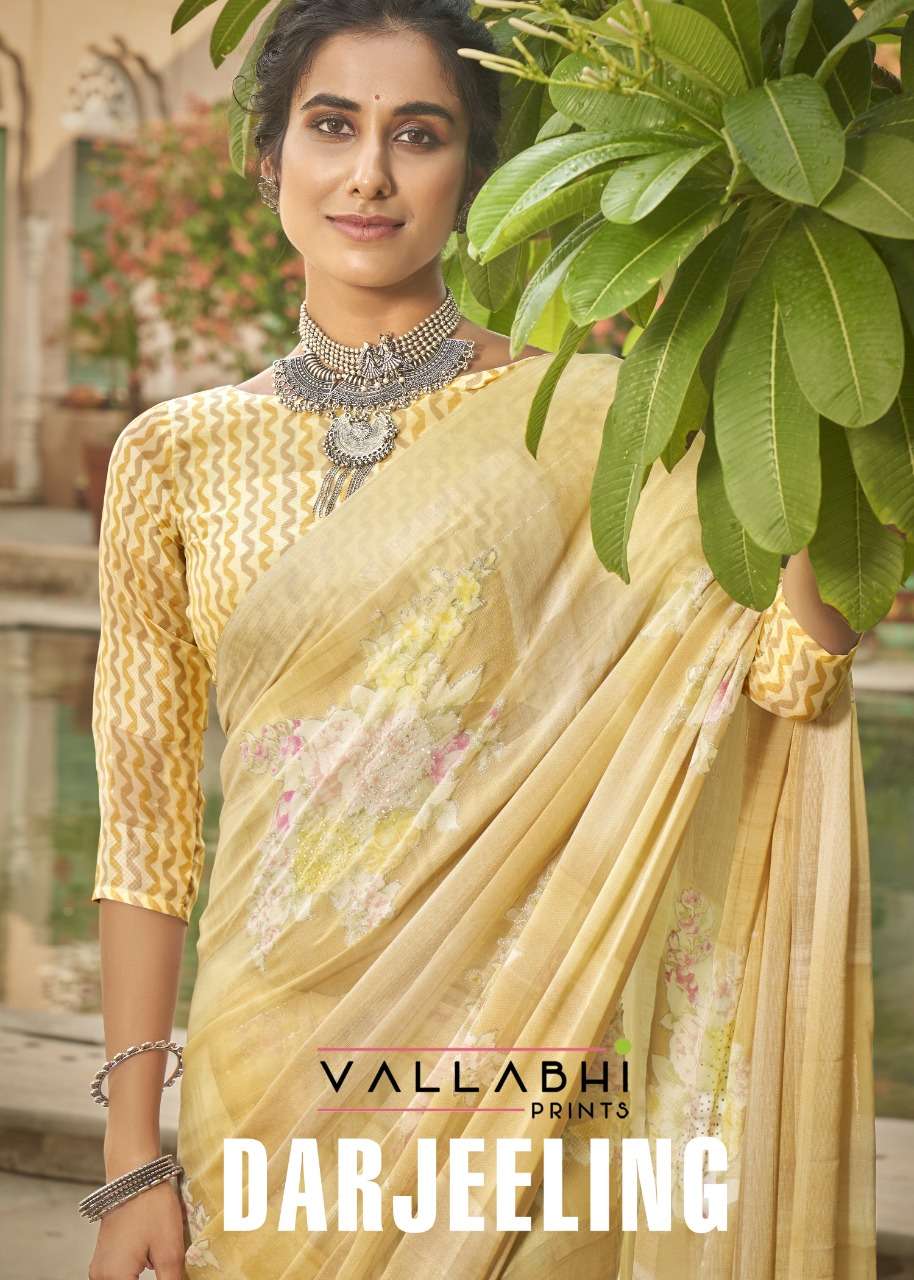 darjeeling by vallabhi weightless printed beautifull sarees