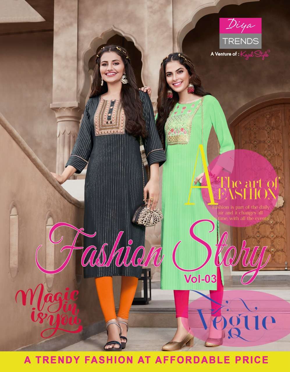 diya fashion story vol 3 rayon daily wear straight kurtis