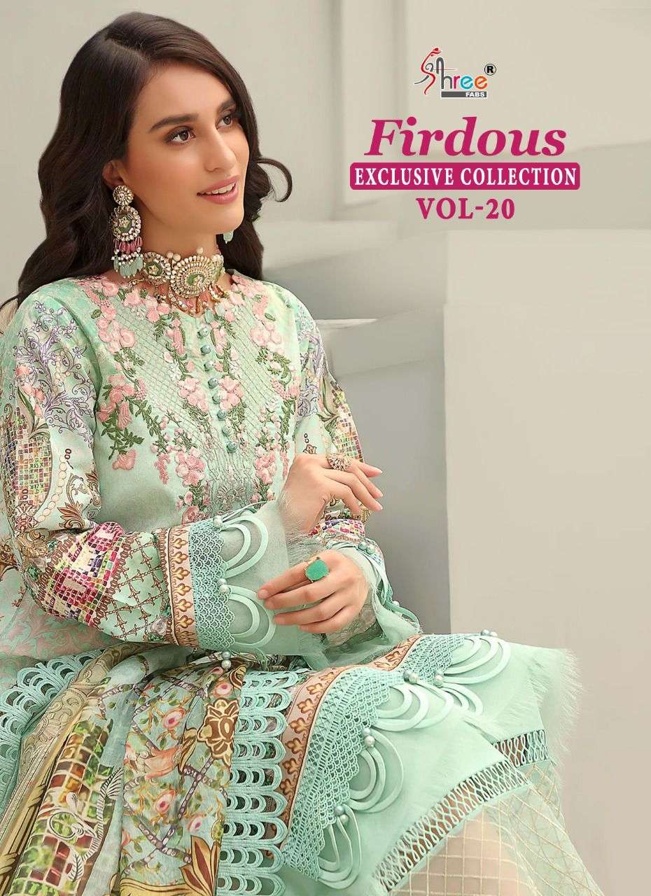firdous exclusive collection vol 20 by shree fabs jam cotton fancy pakistani dresses