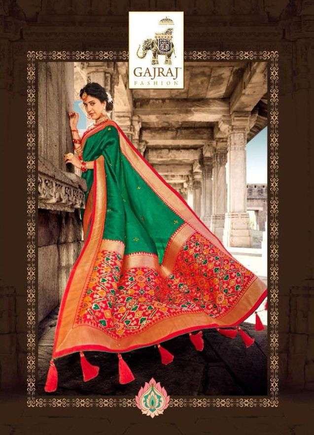 gajraj 306-317 series banarasi silk traditional fancy sarees