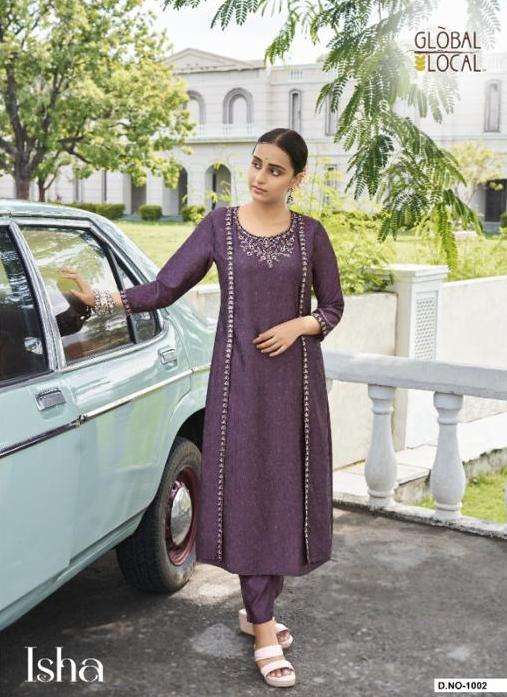 global local isha jacket style kurti with embroidery 
