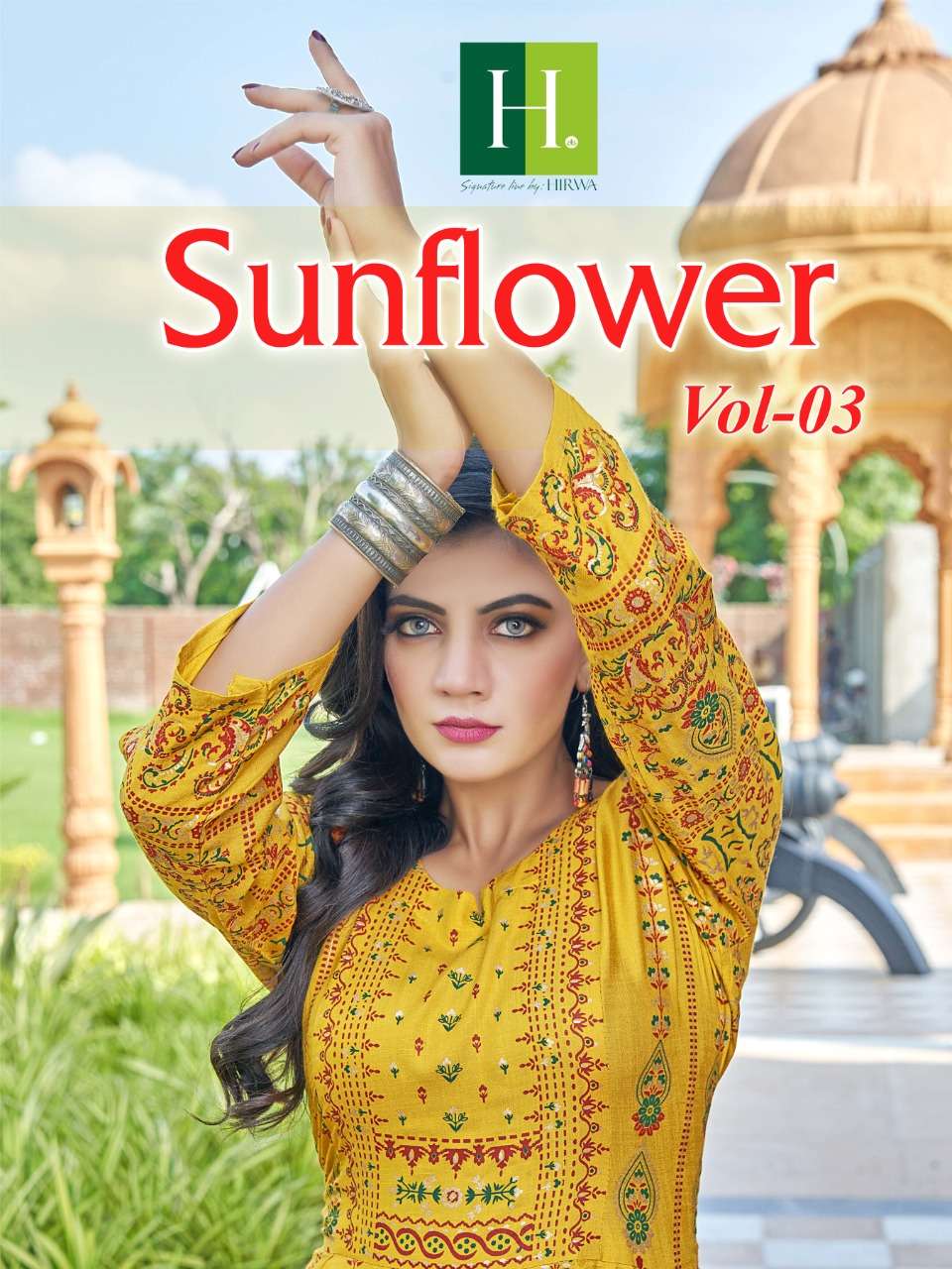hirwa sunflower vol 3 anarkali link gown kurti collection 