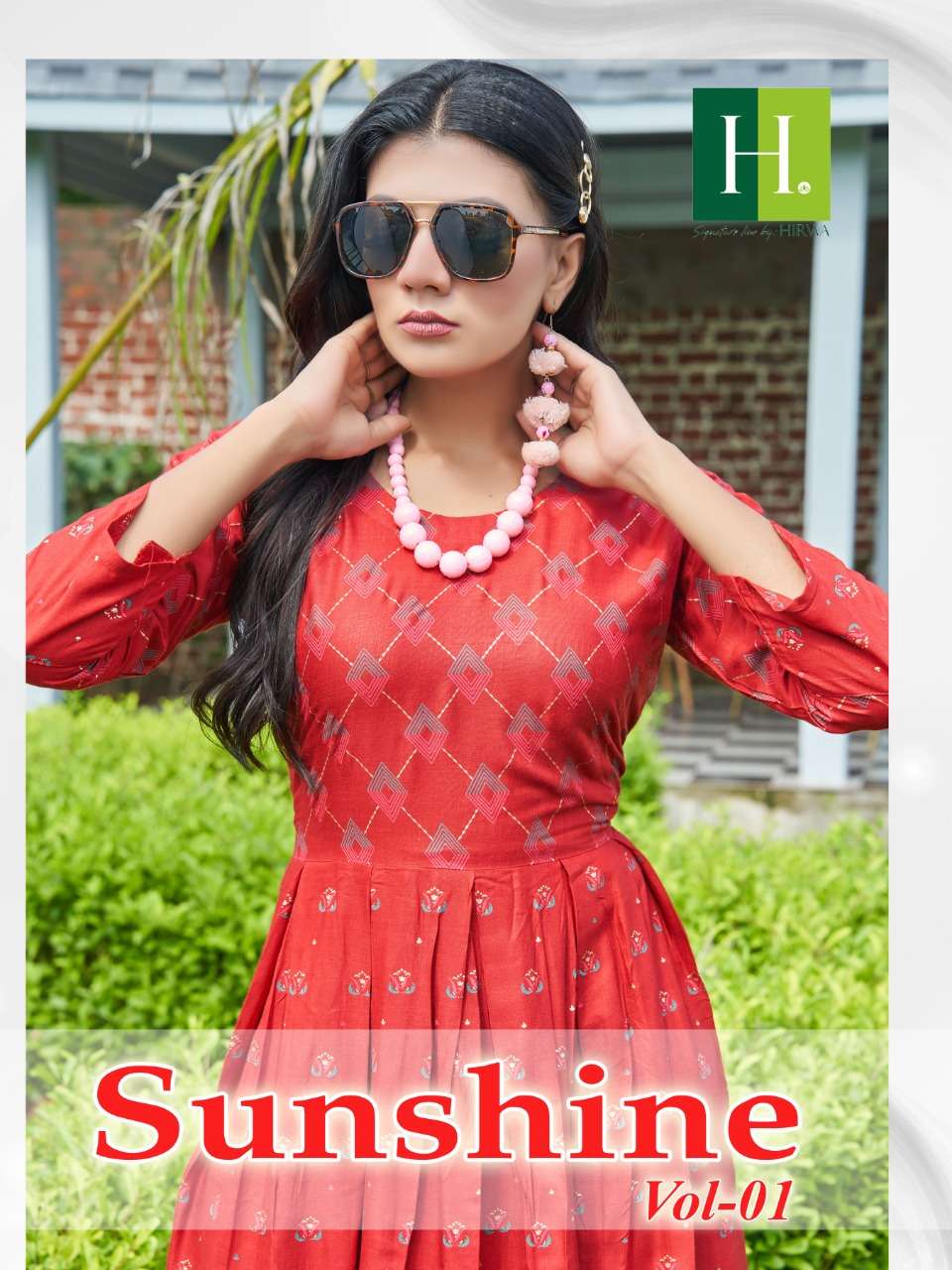 hirwa sunshine vol 1 rayon anarkali south pattern kurtis authorized supplier 