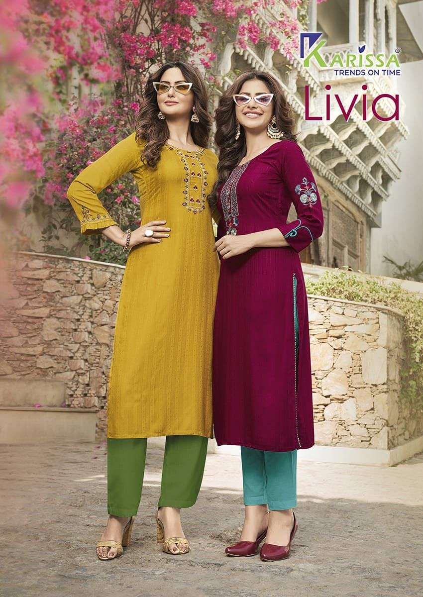 karissa livia rayon fancy simple ladies kurti wholesale 