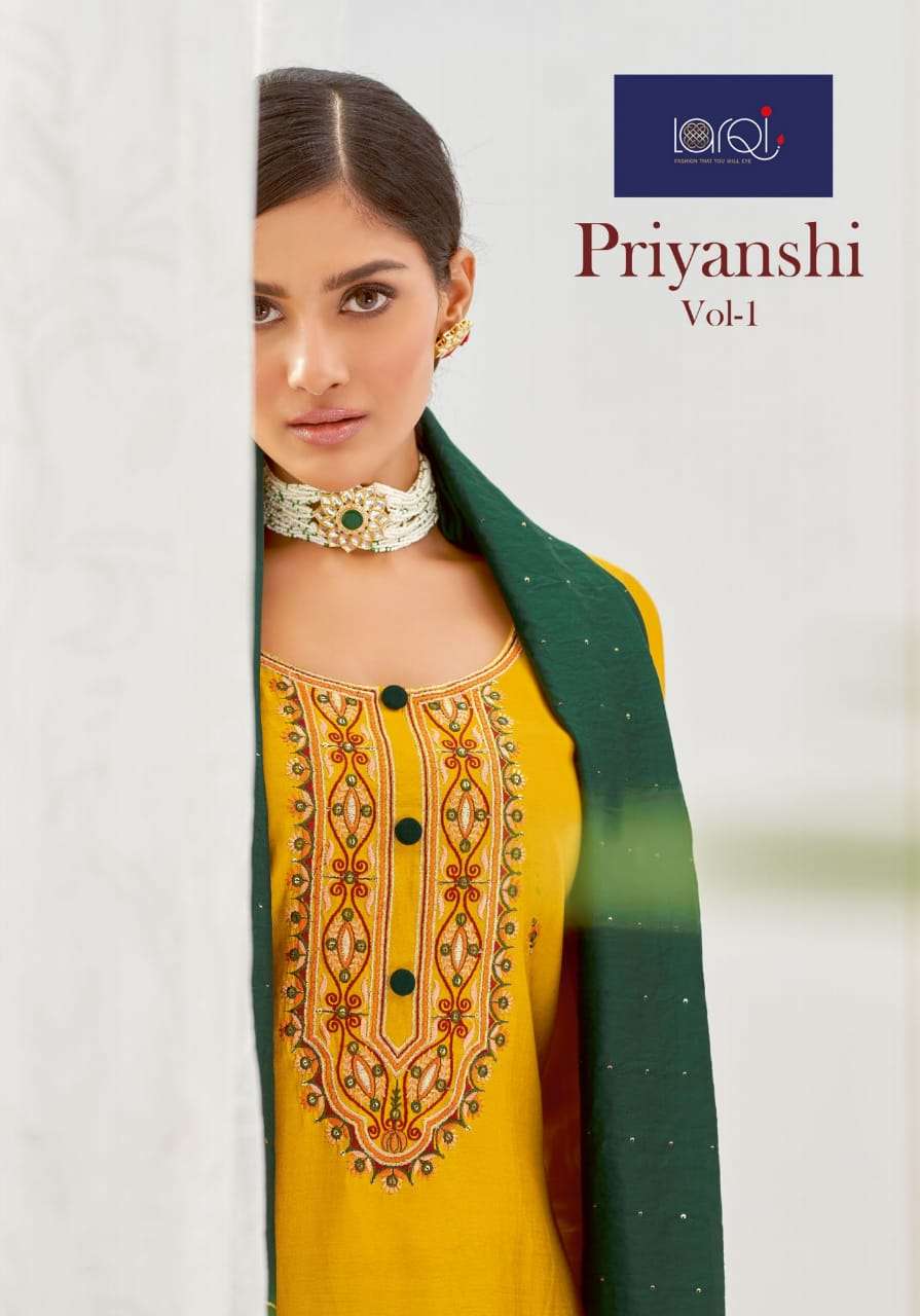 larqi priyanshi vol 1 readymade silk salwar kameez catalog 