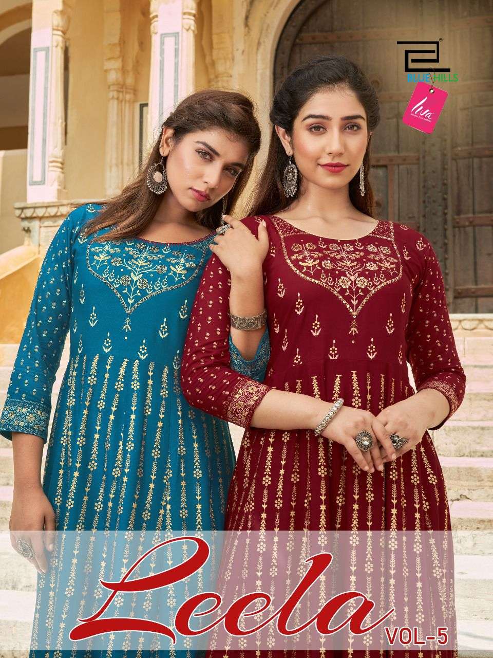 leela vol 5 by blue hills rayon big sizes ladies long gown