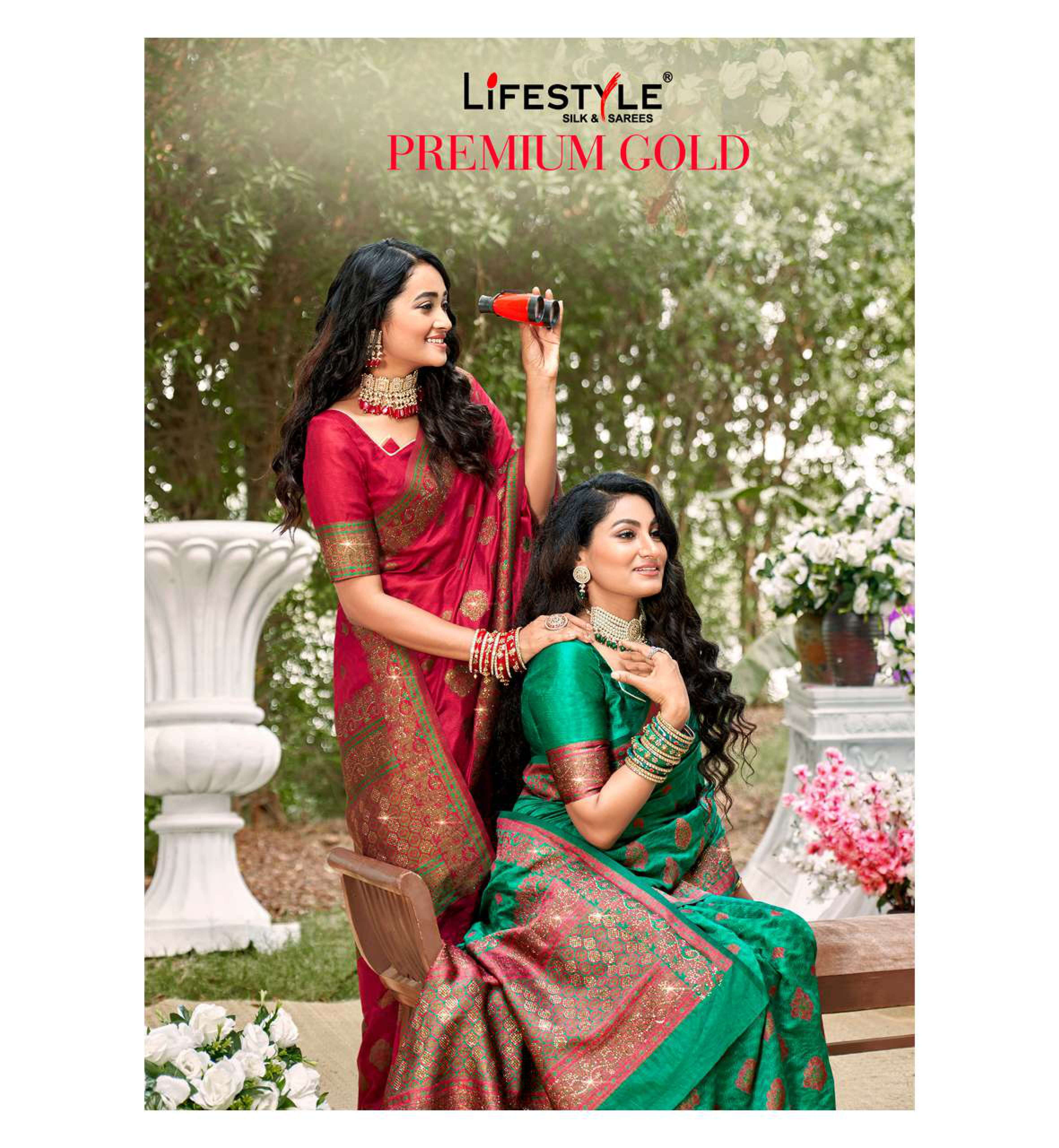 lifestyle premium gold vol 1 traditional wear fancy sarees