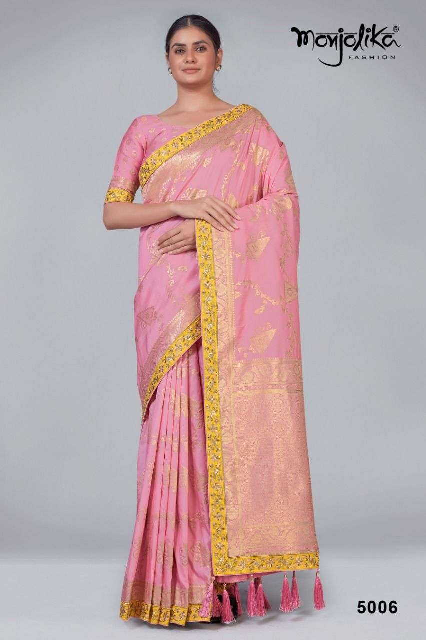madhu kanta 5001-5013 series by monjolika banarasi silk traditional sarees