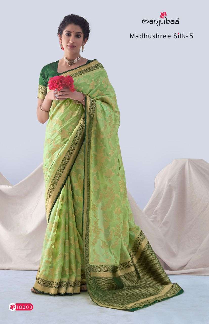 manjubaa madhushree silk vol 5 silk organza traditional wear sarees