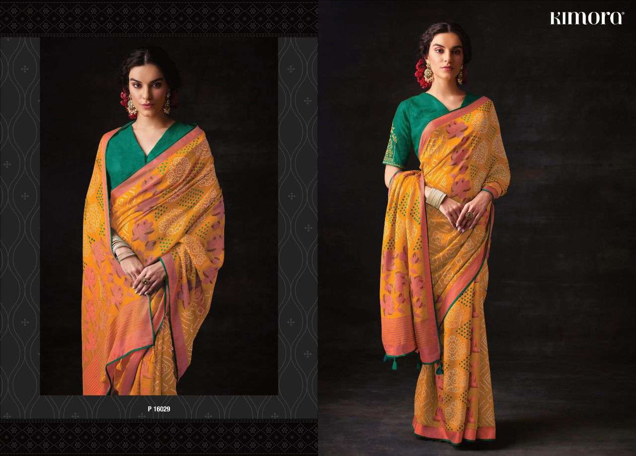 meera vol 7 by kimora traditional wear bandhani style brasso sarees