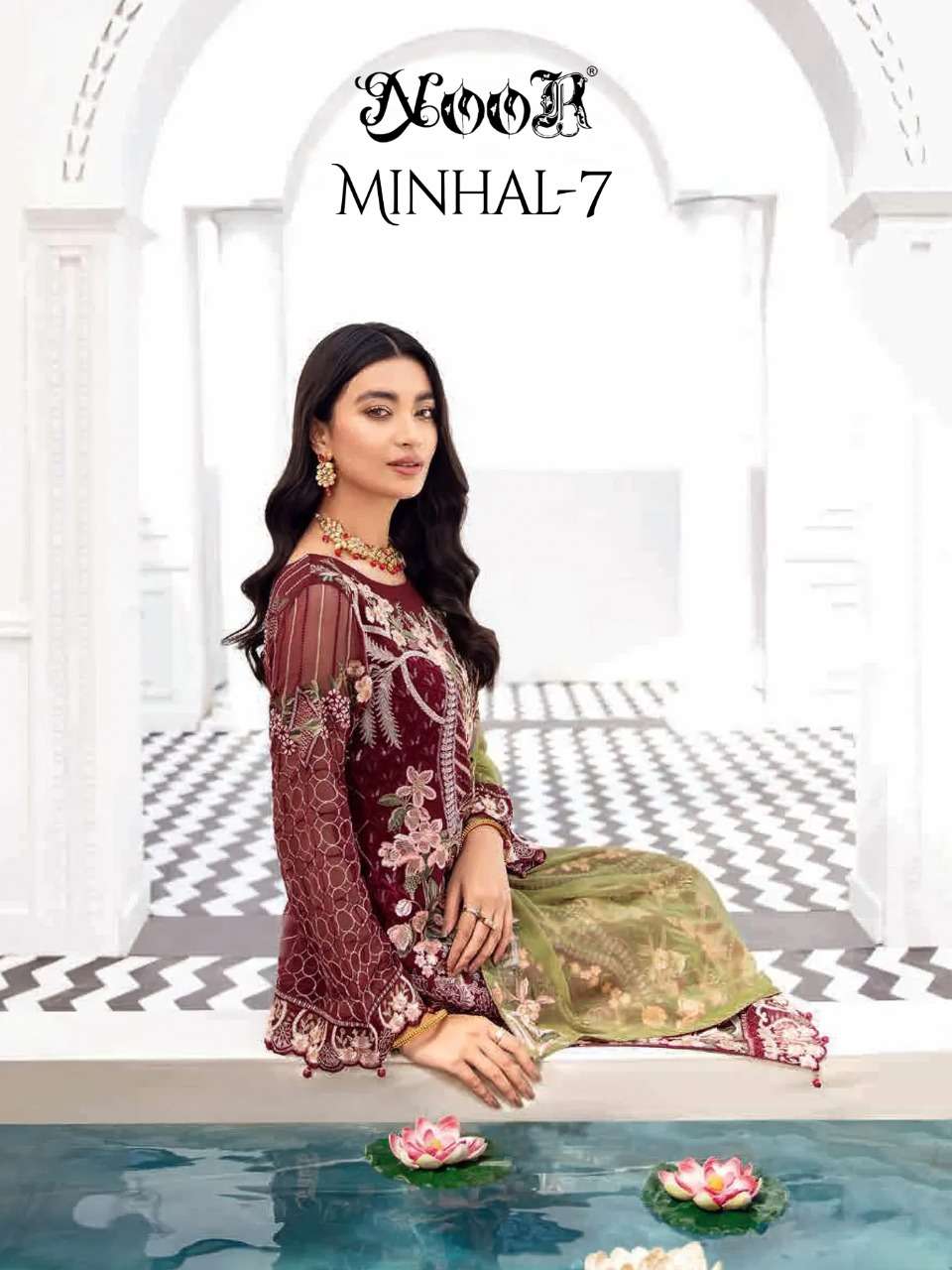 minhal vol 7 by noor georgette heavy embroidery pakistani dresses