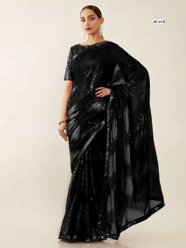 pr 3287 design georgette 5mm sequence woek non catalog saree